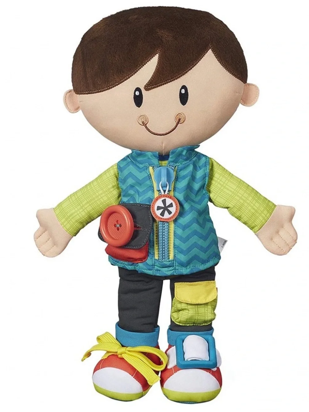 Playskool Dressy Kids Boy Activity Plush 13” Doll - Interactive Learning